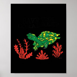 Schildkrötenkoralle Rettete die Umwelt des Koralle Poster