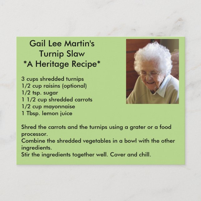 Schildkrötenleder Rezeptkarte Postkarte (Vorderseite)