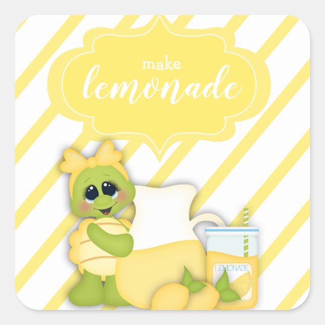 Schildkrötenlemonen machen Lemonade Planner Aufkle Quadratischer Aufkleber (Vorderseite)