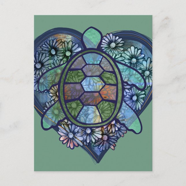 Schildkrötenliebe Postkarte (Vorderseite)