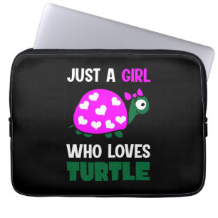 Schildkrötenliebhaber Ein Mädchen das Schildkröt Laptopschutzhülle