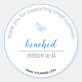 Schildkrötenlogo Beach Thema Danke-Label Runder Aufkleber