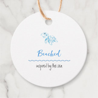 Schildkrötenlogo Beach Theme Blue Text Price Hang  Geschenkanhänger