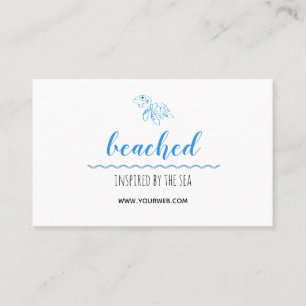 Schildkrötenlogo Beach Theme White Business Card Visitenkarte