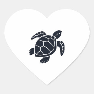 SchildkrötenLogo Emblem Rot-Eared Slider Tortoise Herz-Aufkleber