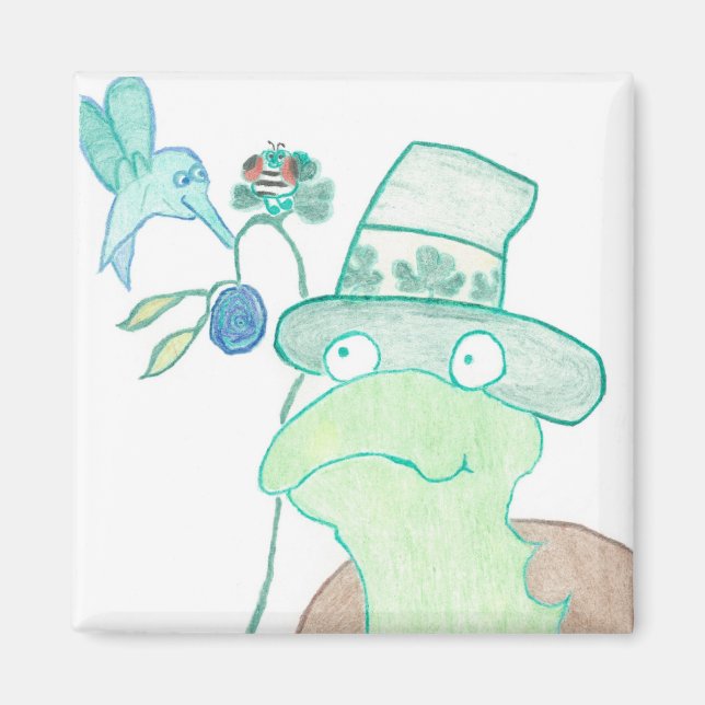 Schildkrötenmagnet - 2"x2" Quadrat Magnet (Vorne)