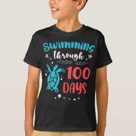 Schildkrötenmeer, der 100 Tage in der Schule schwi T-Shirt