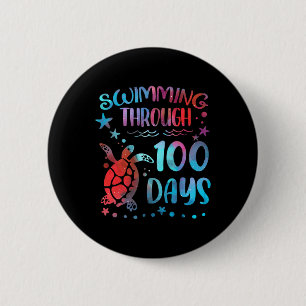 Schildkrötenmeer schwimmen durch 100 Tage Schultee Button