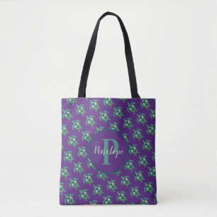 Schildkrötenmuster auf Lila mit Monogram