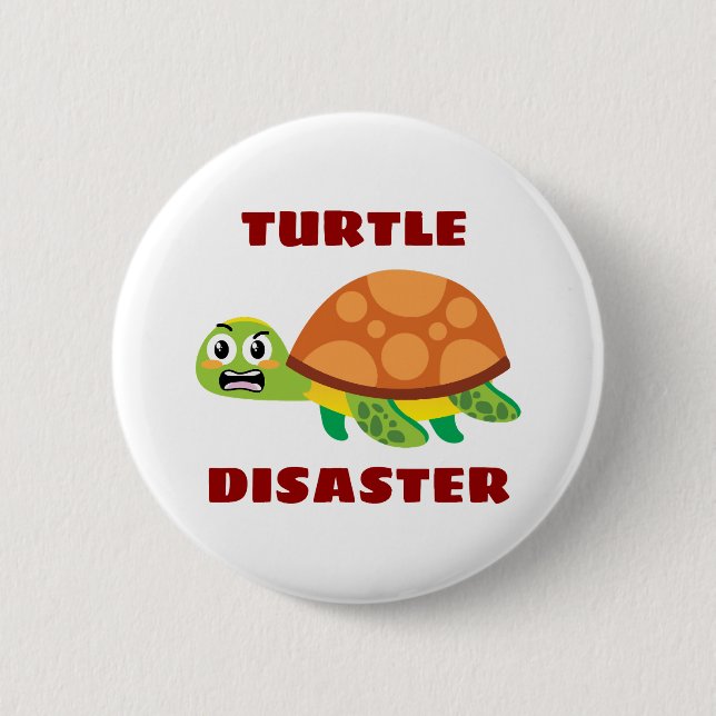 Schildkrötenpuppe Desaster Button (Vorderseite)