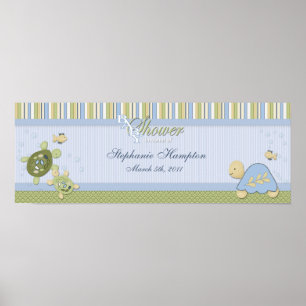 Schildkrötenriff und Goldfish Babyduschposter Poster