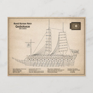 Schildkrötenschiff Geobukseon - Schiffskonzept SD Postkarte