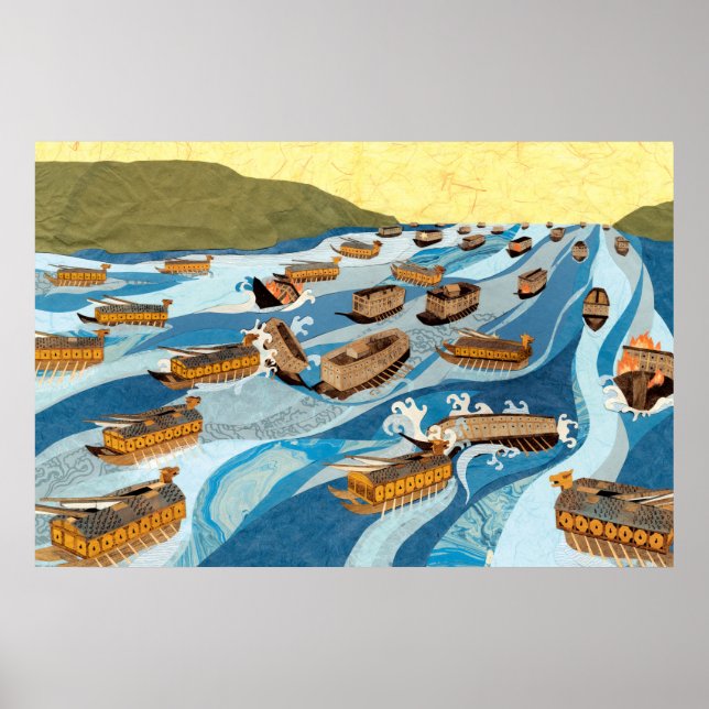 Schildkrötenschiffe in der Schlacht von Myeongnyan Poster (Vorne)