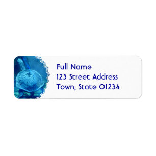 Schildkrötenschwimmen Unterwasser-Postetikett