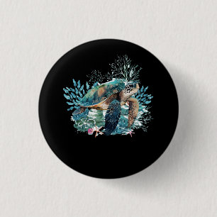 Schildkrötensee Ozean Wildfauna Button