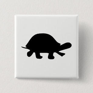Schildkrötensilhouette Button