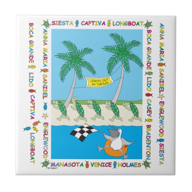 Schildkrötenstrände Fliese (Vorderseite)