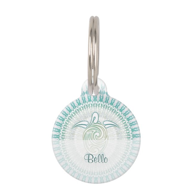 Schildkrötenstrandstil Haustiermarke (Vorderseite)