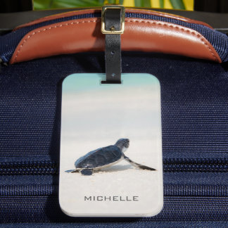 Schildkrötenstrasse Personalisierter Name | Art Gepäckanhänger