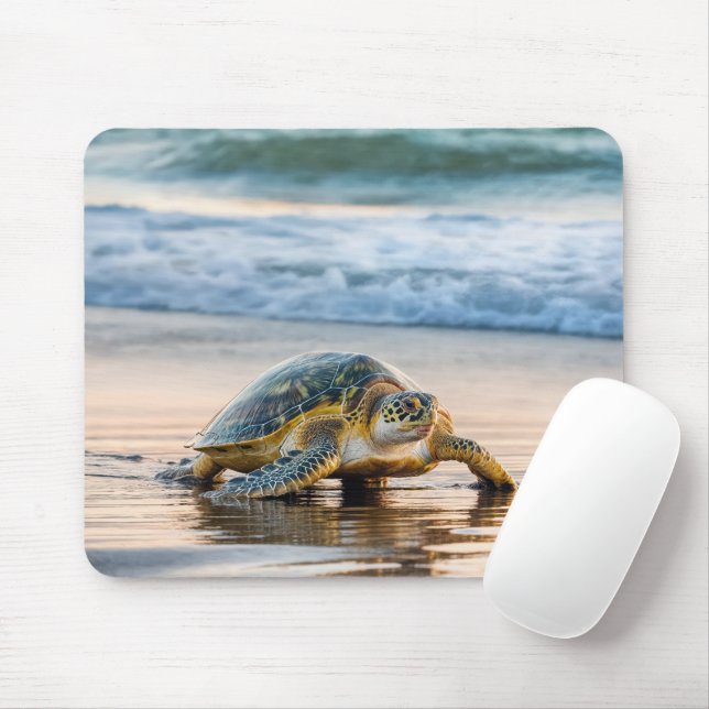 Schildkrötenwanderung auf dem Nassstrand Mousepad (Mit Mouse)