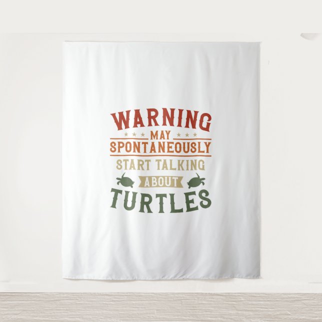 Schildkrötenwarnung Mai Wandteppich (Vorderseite)