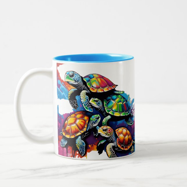 Schildkrötenzeichen-Tasse Zweifarbige Tasse (Links)
