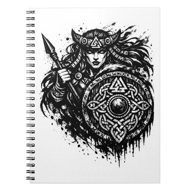 Schildmaid-Speer-Sigil – Mythic Warrior Ink Notizblock (Vorderseite)