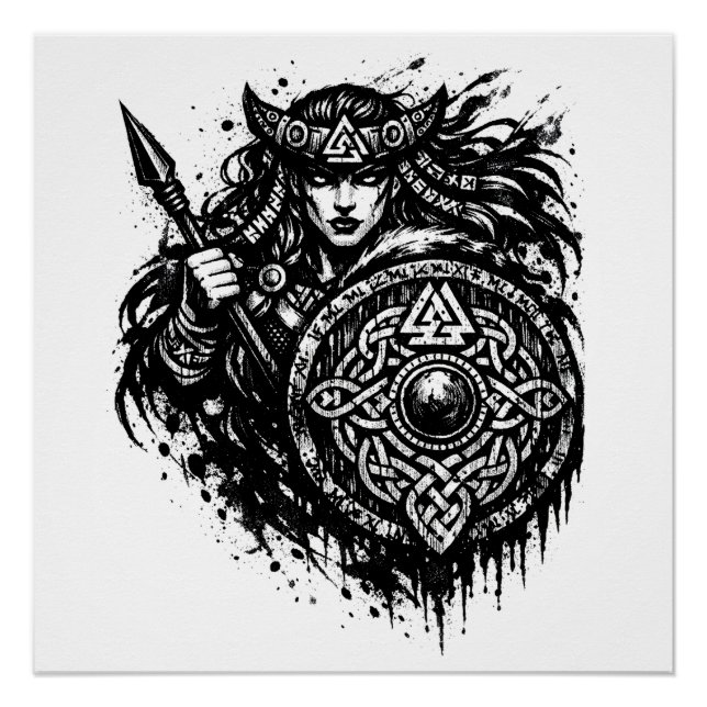 Schildmaid-Speer-Sigil – Mythic Warrior-Tinte Poster (Vorderseite)