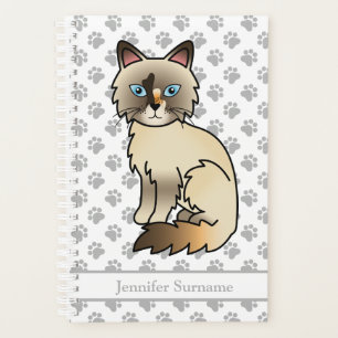 Schildpatt Birman / Ragdoll Katze & Pfoten & Text Planer