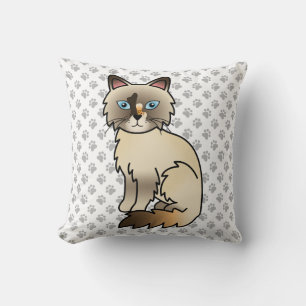 Schildpatt Birman / Ragdoll Süße Katze & Pfoten Kissen
