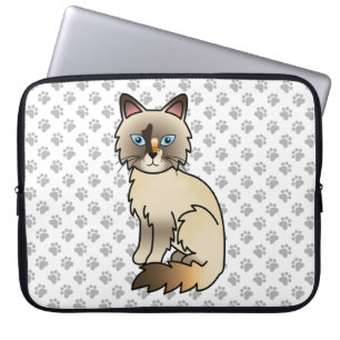 Schildpatt Birman / Ragdoll Süße Katze & Pfoten Laptopschutzhülle