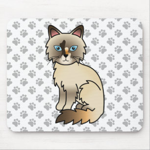 Schildpatt Birman / Ragdoll Süße Katze & Pfoten Mousepad