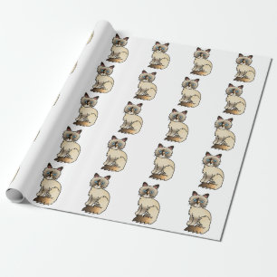 Schildpatt Birman / Ragdoll Süße Katzenmuster Geschenkpapier