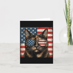 Schildpattkatze 4. Juli Amerikanische Flagge Karte
