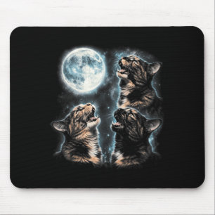 Schildpattkatze heult den Mond Retro 90er an Mousepad