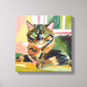 Schildpattkatze Schöne Katzenmalerei Leinwanddruck