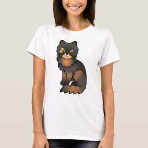 Schildpattspitzen-Perserkatze süße Cartoon-Illustr T-Shirt