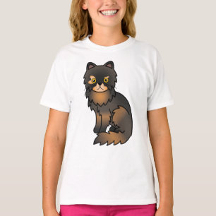 Schildpattspitzen-Perserkatze süße Cartoon-Illustr T-Shirt