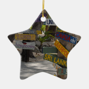 Schildpfosten Rum Point Grand Cayman Keramikornament
