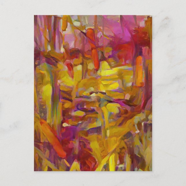 Schilf in der Natur lebendige Farben A.I. Postkarte (Vorderseite)
