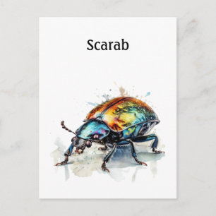 Schillerkäfer in Aquarell, individuell Postkarte