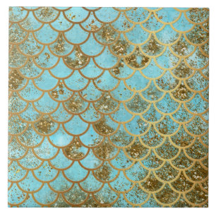 Schillernde blaue fliese