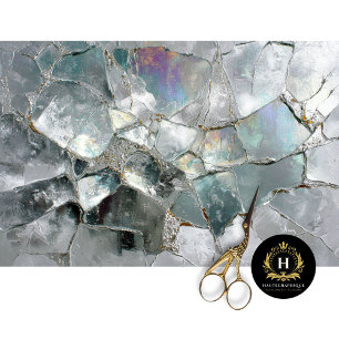 Schillernde Drachenschuppen-Glas-Decoupage-Papier Seidenpapier