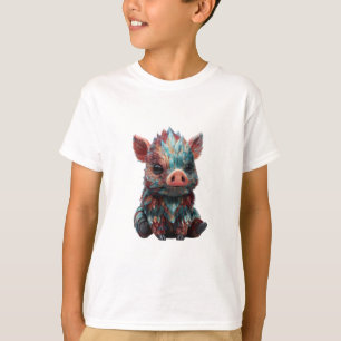 Schillernde Farbige Gefiederte Baby-Eber-Kinder T-Shirt