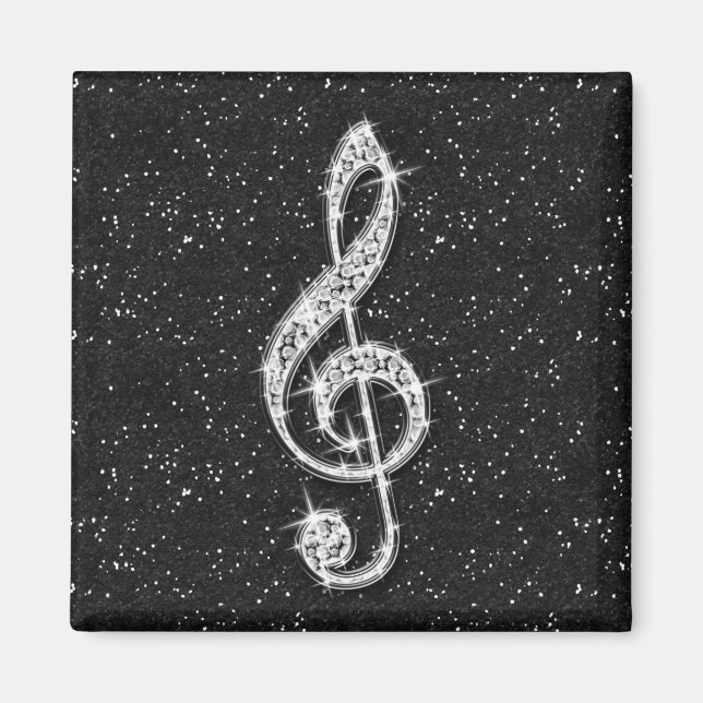 Schillernde funkelnd Diamant-DruckMusiknote Magnet (Vorne)