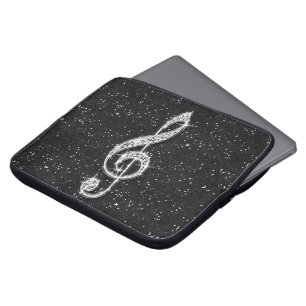 Schillernde funkelnd Diamant-Musik-Druckanmerkung Laptopschutzhülle
