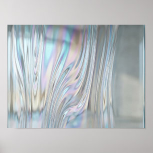 Schillernde gewellte Glas-Textur-Wandkunst Poster