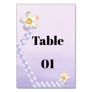 Schillernde Glas-Blumen-Perlen-Hochzeit-Tischnumme Tischnummer