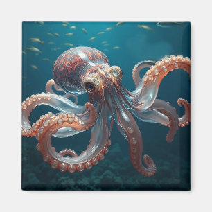 Schillernde Glas-Oktopus-Kunst Tiefseetiere Magnet