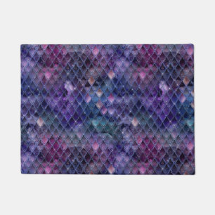 Schillernde lila Ombre- & Glitter-Drachenschuppen Fußmatte